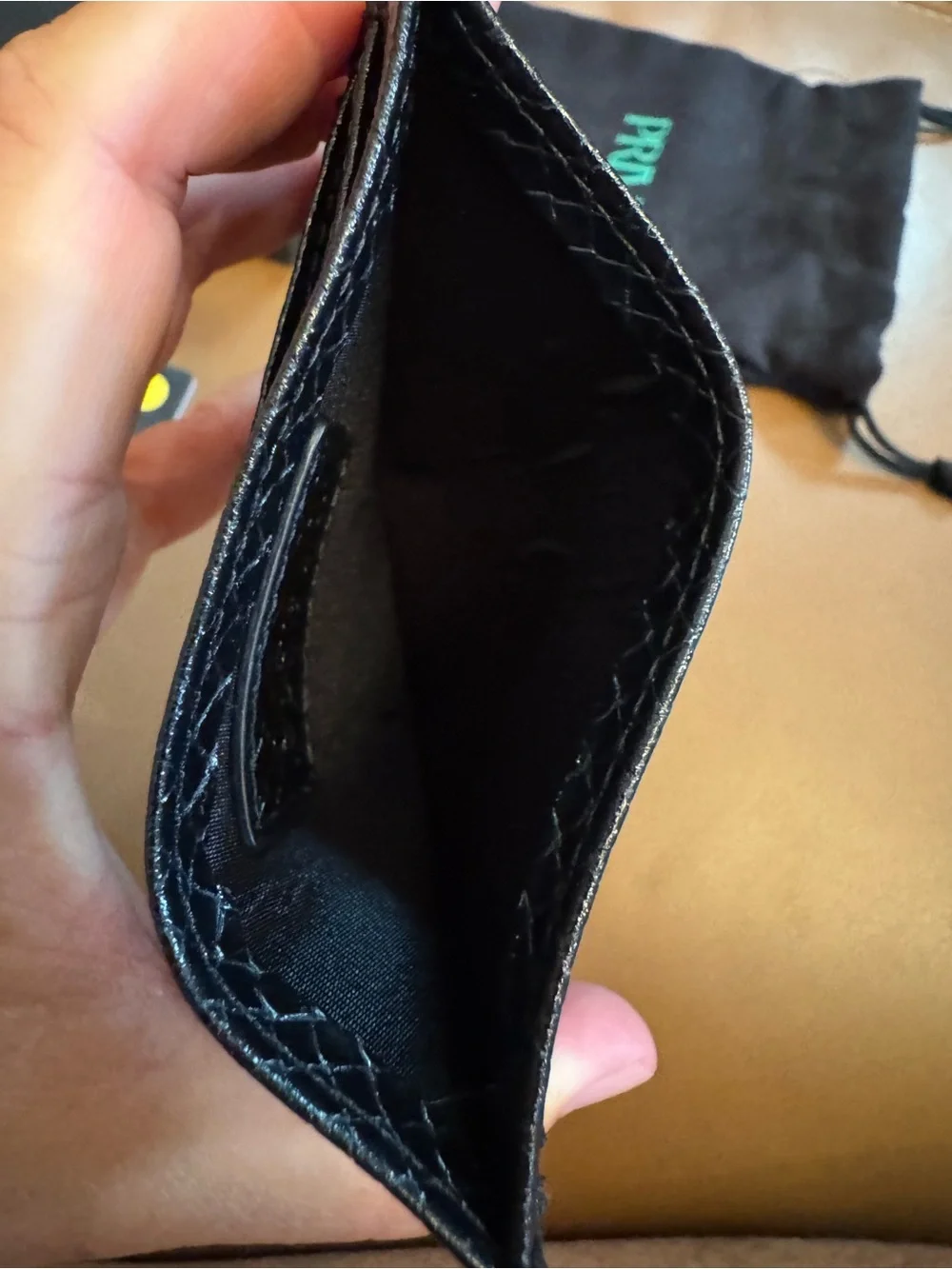 Privata Black Snake-Embossed Card Holder